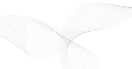 Abstract gray smooth wave on a white background. Dynamic sound wave. Design element. Vector illustration.