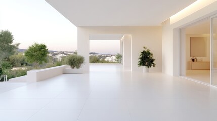 Modern, bright patio with panoramic view
