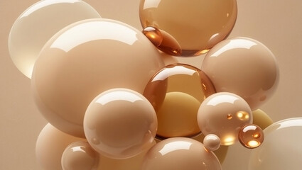 Oil droplets on a neutral background