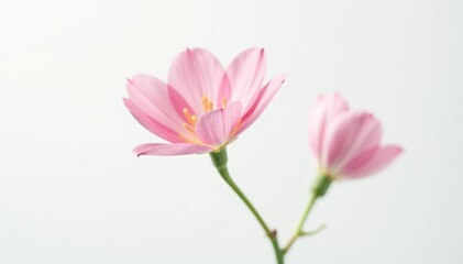 Fototapeta premium A delicate flower isolated against a simple white background, , flower