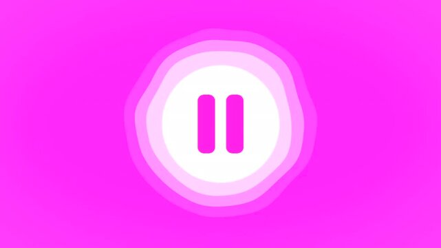 A vibrant pink pause symbol featuring glowing effects that create a stunning visual impact. Motion