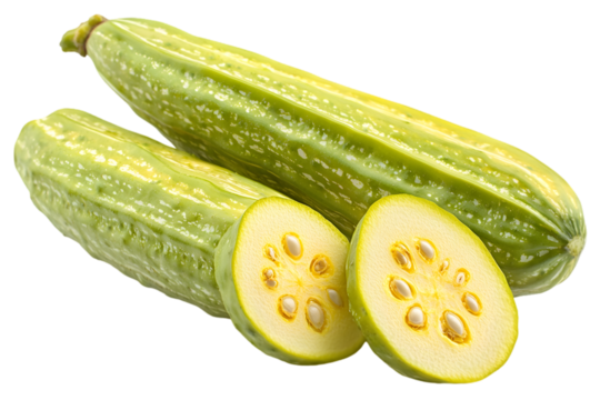 Fresh Green Cucumber Slices With Seeds