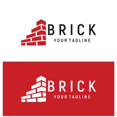 creative brick logo designs for buildings, architectural buildings, civil engineering, building materials shops