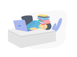 Risk of overwork and control it, vector illustration for web, presentation slides, print, etc