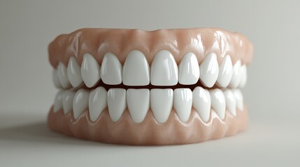 Fototapeta premium Perfect Healthy Human Teeth Full Set of White Bright Smile Dental Model