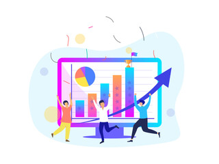 Stay On Top Of Club Performance, vector illustration for web, presentation slides, print, etc