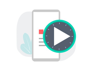 Tracking time button vector illustration for web