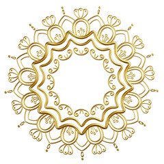 Islamic Pattern Gold 3D Ornament