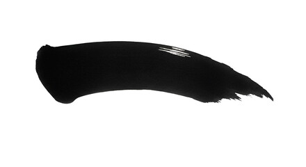 Abstract Black Brush Stroke on Transparent Background - Minimalist Design Element