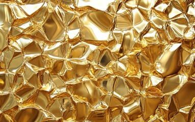 A shiny, metallic gold background with a smooth texture that mimics the look of polished metal. The golden color is vibrant and striking against a white backdrop