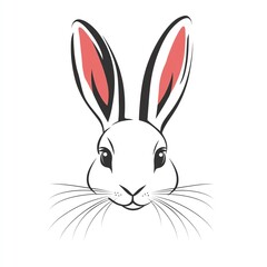 Fototapeta premium Adorable Bunny Portrait A captivating close-up of a sweet bunnys face, showcasing its delicate features and charming expression.
