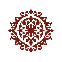 Obraz premium Symmetrical ornament pattern vintage decorative element symbol vector logo illustration.