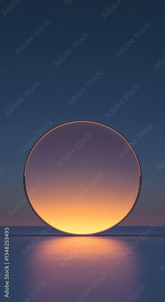 Aufkleber abstract circular frame with golden glow and reflection for creative concepts