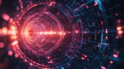 Obraz premium Digital Tunnel: A Journey Through Cyberspace