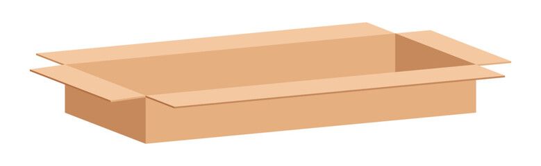 box postal parcel, open box carton shipping, brown corrugated box, cardboard postage box for transportation