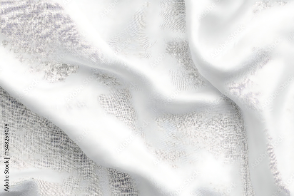 Poster white fabric texture background with soft folds, smooth surface, and subtle textile pattern