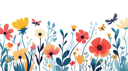 Naklejka premium floral background with flowers