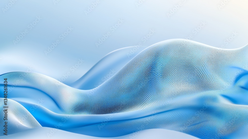 Poster abstract blue wave background, dynamic flowing gradient for modern design and fluid backdrop