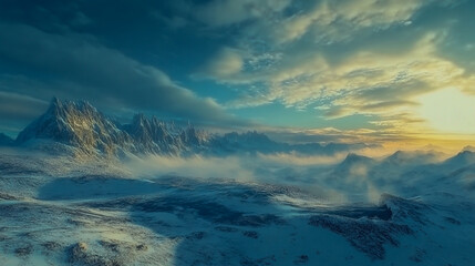 Fototapeta premium Stunning 8K Ultra HD Winter Landscape in the Mountains.