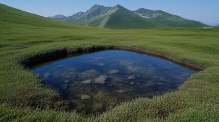 Obraz premium Mountain meadow pool