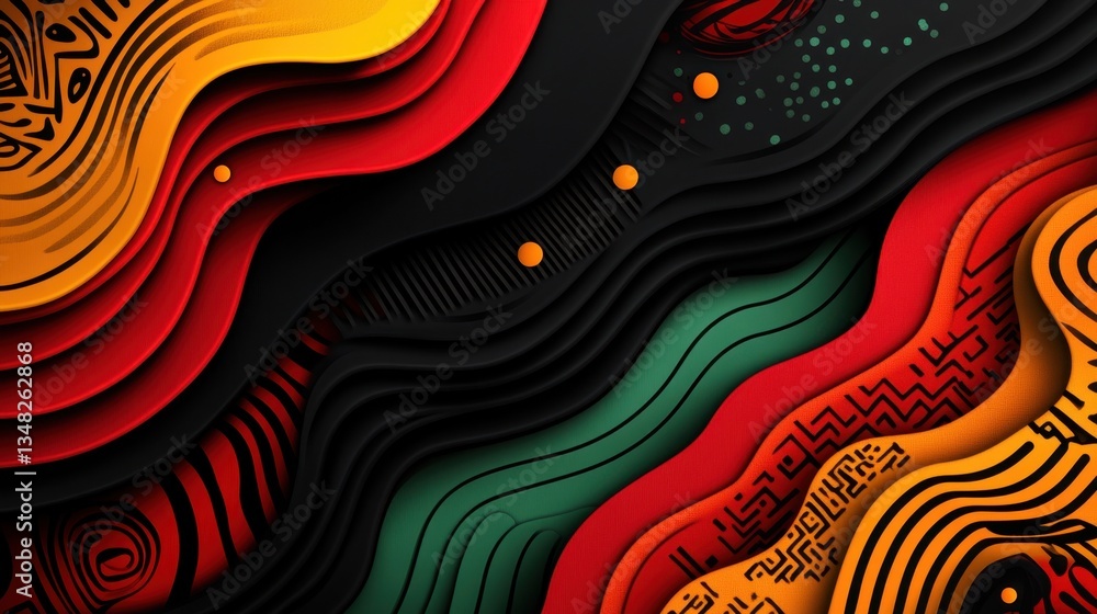 Aufkleber dynamic abstract design with flowing waves and vivid colors: a visual symphony of artistry and inspi
