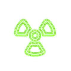 Icon radiation from the flow of energy of green color. Shimmering neon