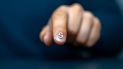 Fototapeta premium Engaging portrait, person pointing directly at viewer, creating connection and focus