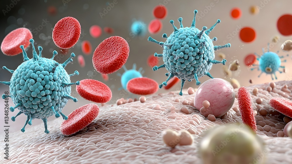 Aufkleber a detailed microscopic view showing cells expanding and contracting symbolizing processes like weigh