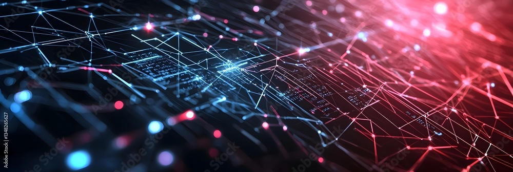 Fototapete a futuristic abstract background depicting a complex network of digital signals traveling through a 