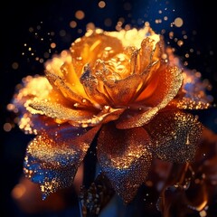 Fototapeta premium golden bow on black background