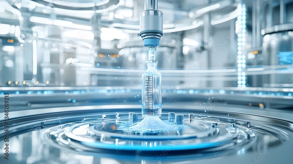 Leinwandbilder A high tech futuristic inspired apparatus showcasing an advanced process for breaking down and dissolving fat layers using cutting edge nanotechnology