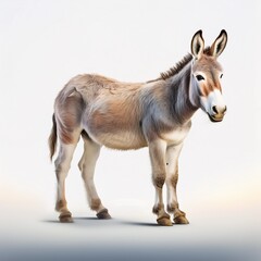Fototapeta premium Cute Donkey Standing in a Bright Environment