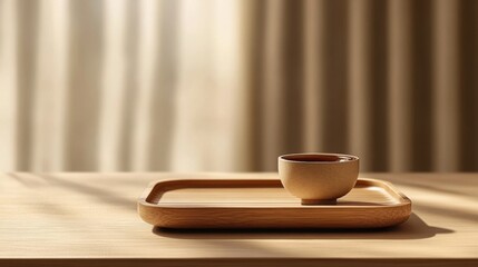 Calming tea ceremony minimalist setting beverage presentation natural lighting close-up view tranquility concept