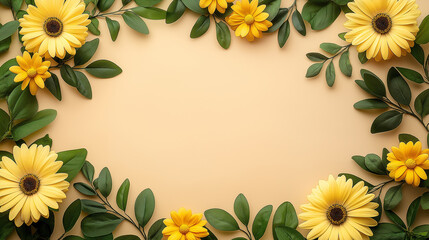 Obraz premium yellow flowers frame