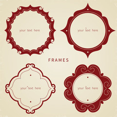 Vector simple framework in Victorian style. Element for design. You can place the text in an empty frame. It can be used for decorating of invitations, greeting cards, decoration for bags and clothes.