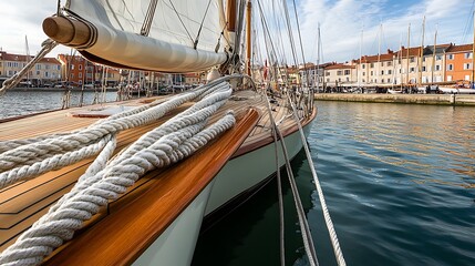 Obraz premium Luxury sailboat in the port