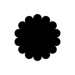 Vector illustration of abstract flower. Flower icon. Label icon. Round label.