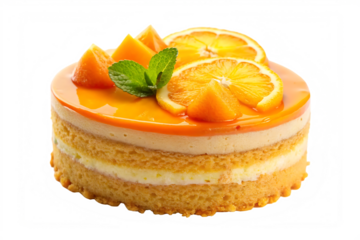 orange cake image isolated on transparent background