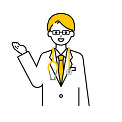 上半身のポーズ_シンプルな医師の男性17