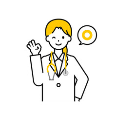 上半身のポーズ_シンプルな医師の女性08