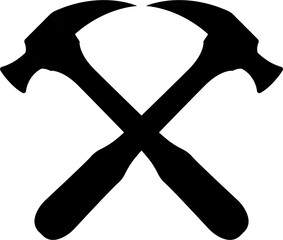 hammers crossed icon on white