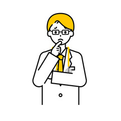 上半身のポーズ_シンプルな医師の男性13