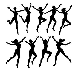 Energetic Jumping Silhouettes – Dynamic Movement Poses