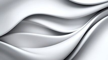 White and silver abstract fluid shapes, sleek and futuristic background