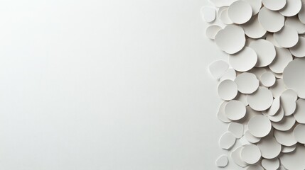 Abstract Composition of White Cardboard Circles