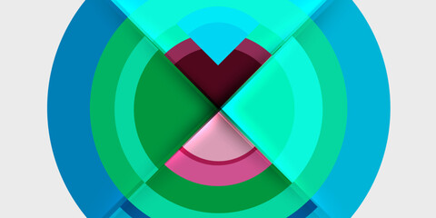 Obraz premium Circle and semi circle geometric background. Vector Illustration For Wallpaper, Banner, Background, Card, Book Illustration, landing page