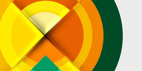 Obraz premium Circle and semi circle geometric background. Vector Illustration For Wallpaper, Banner, Background, Card, Book Illustration, landing page