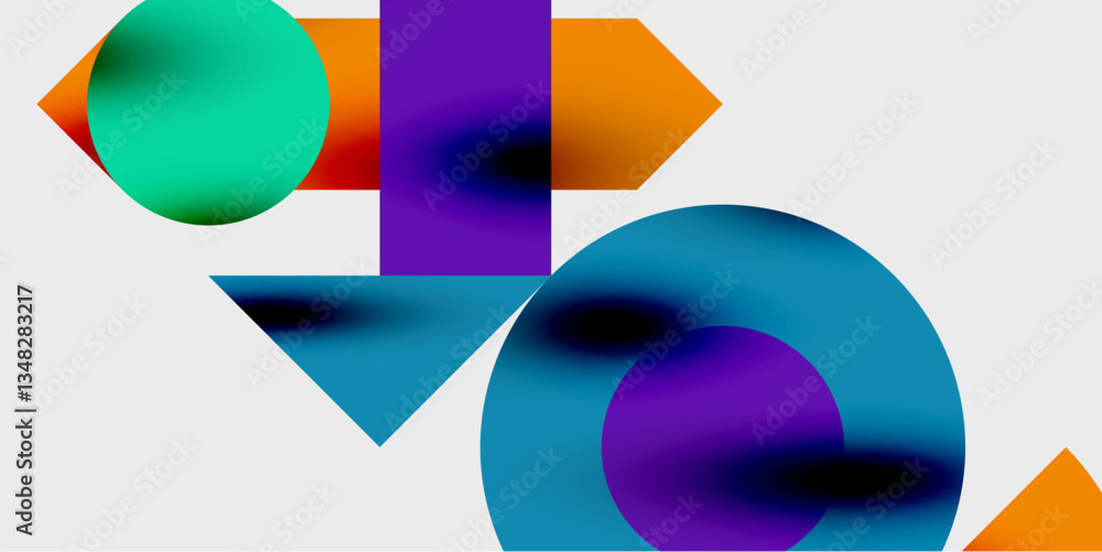 Poster Vibrant abstract background circles with smooth gradients, creating a dynamic and modern design. Ideal for creative, tech, or contemporary-themed projects