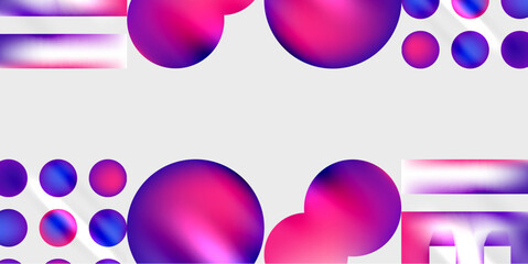 Simple shapes - circles, triangles, rectangles abstract background. Vector Illustration For Wallpaper, Banner, Background, Card, Book Illustration, landing page