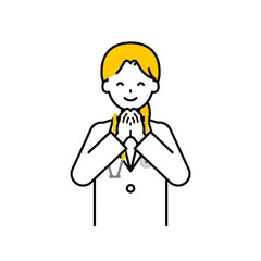 上半身のポーズ_シンプルな医師の女性07